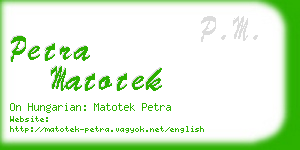 petra matotek business card